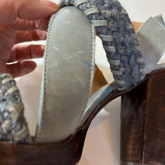 JOHN FLUEVOG Women's Hopscotch Tuggawar Strappy Heeled Sandal Blue Size 7.5 - Picture 6 of 16